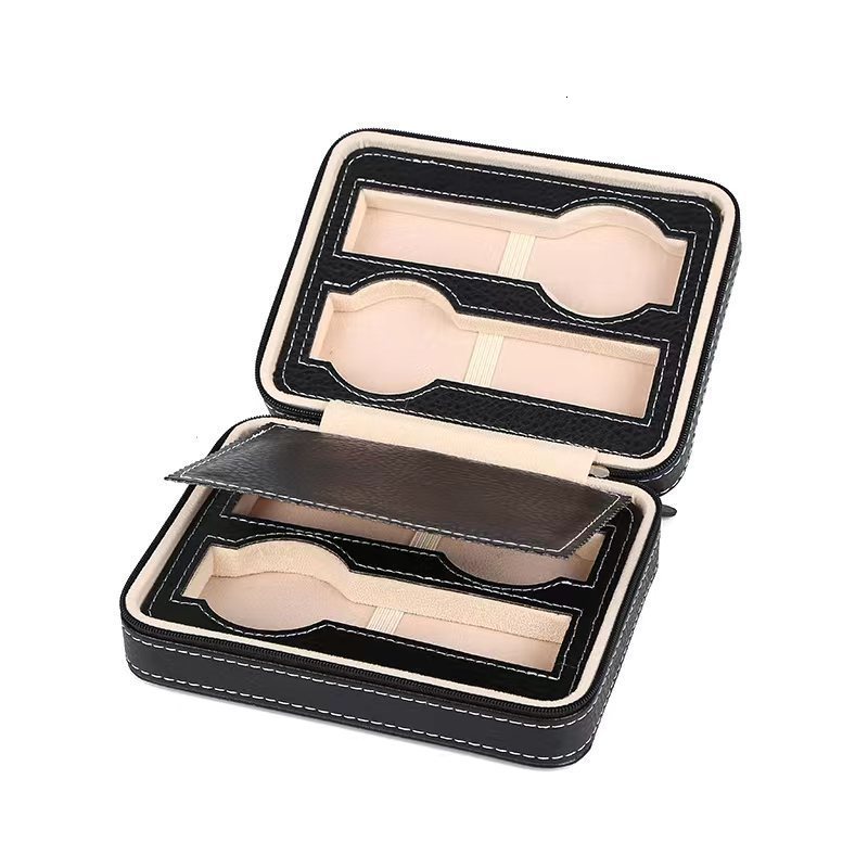 Jewelry Boxes 4position Watch Box Accessories Display Case Storage Bag Travel PU Leathe Watches Organizer Zipper 230808