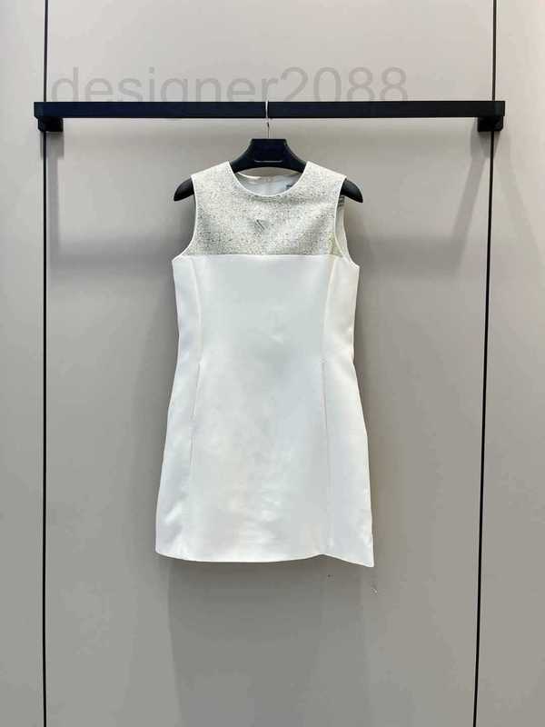 Basic & Casual Dresses designer New French Celebrity Style Elegant Temperament Triangle Stamped Full Diamond Sleeveless Dress XJYF