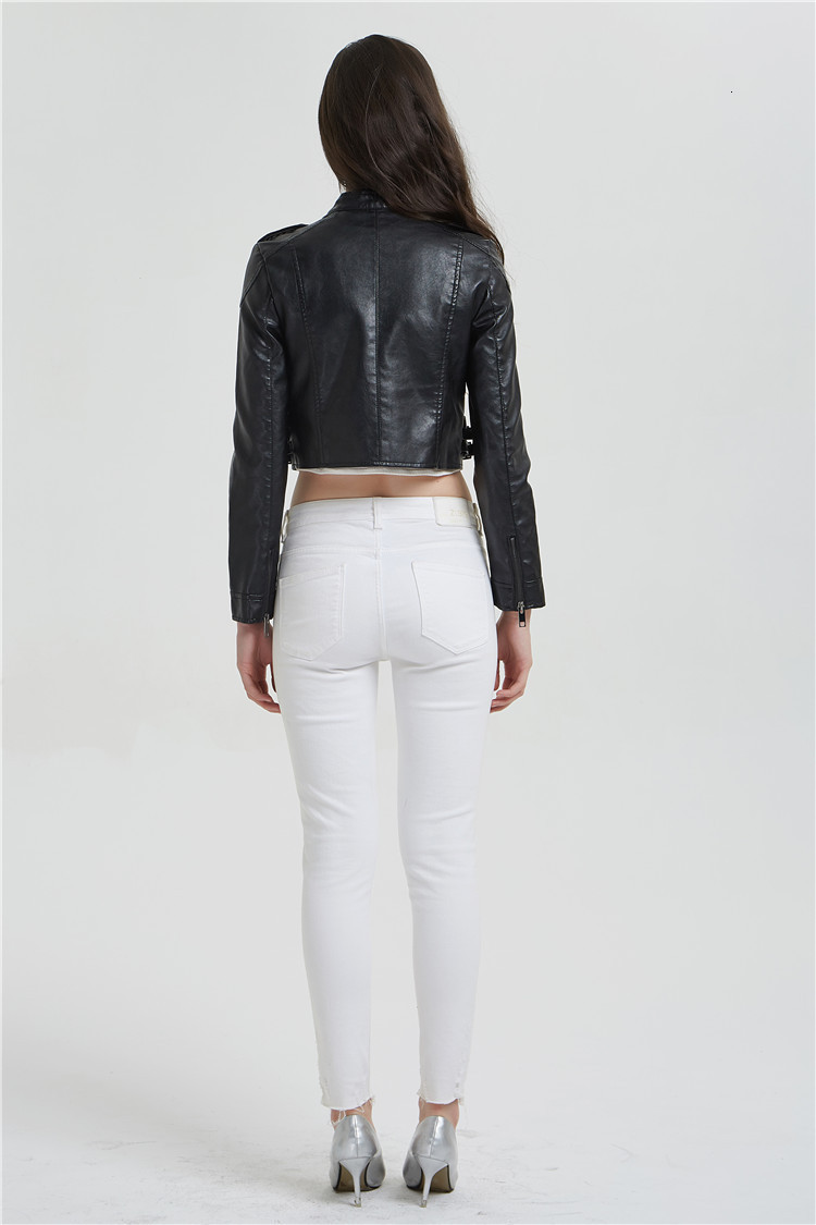 Womens Jackets Spring And Autumn Leather Clothing Slim Fit Motorcycle Jacket Water Wash Small Coat Punk 230808