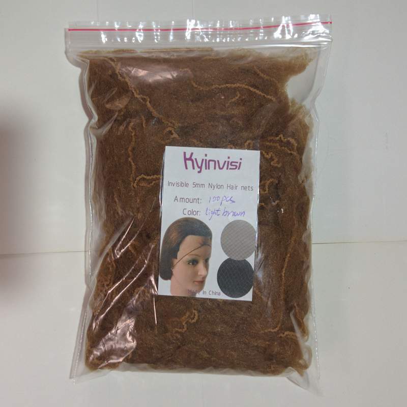 Wig Caps wholesale 500pcs 20inch hairnet 5mm nylon hair nets invisible disposable hair net five colors mix hair bond 230808