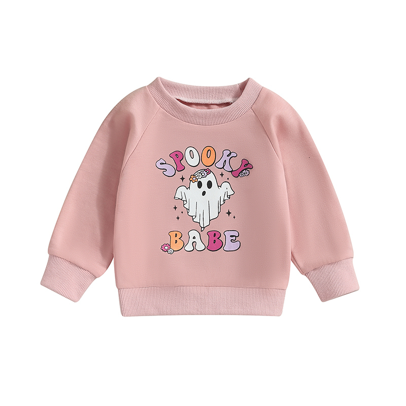 T shirts FOCUSNORM 0 3Y Toddler Baby Girl Halloween T Shirts Long Sleeve Cartoon Ghost Letter Print Pullover Sweatshirt Outwear 230808