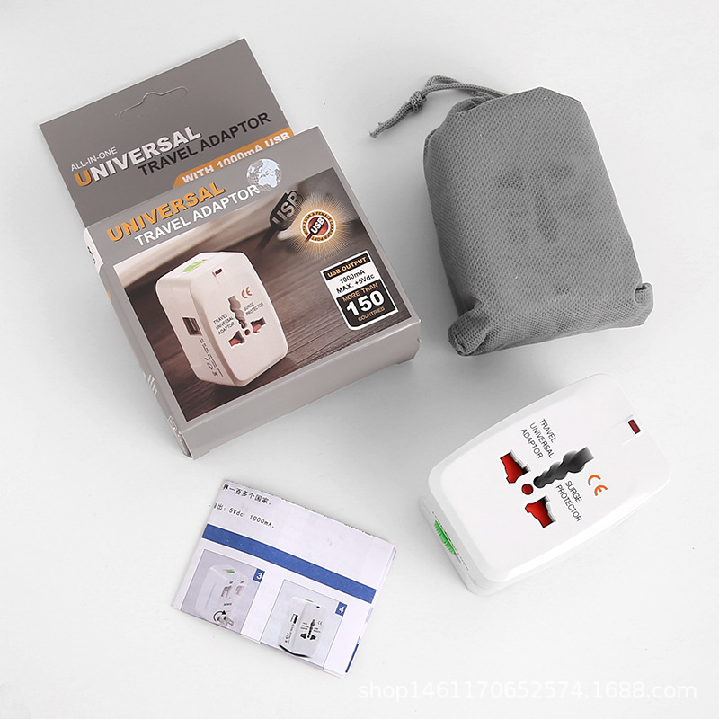 Travel universal International wall charger power adapter earphones for Surge Protector Plug US UK EU AU AC Dual USB