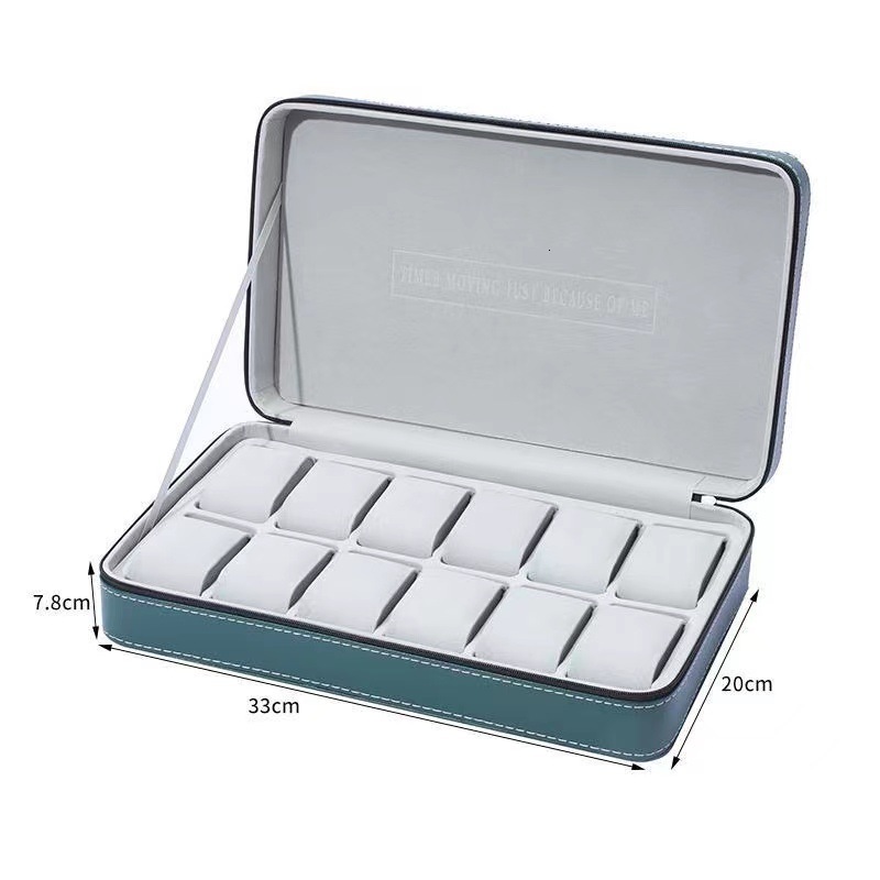 Watch Boxes Cases 12/10/8/6Girds Watch Suitcase Organizer Portable Zipper Watch Case Bracelets Men's and Women's Multifunctional Display Box