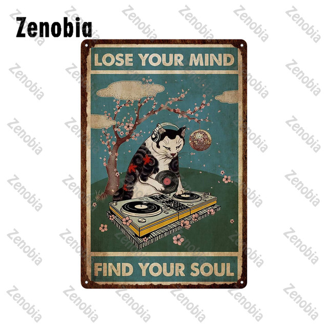 Art Animal Pet Metal Painting Black Cat Metal Poster Funny Vintage Plaque Metal Tin Signs Cat Sitting On Toilet Tin Plate for Bathroom Livingroom Deco