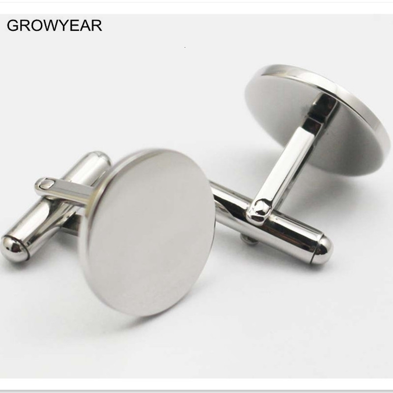 Cuff Links Men Jewelry Shirt Cuff Link Silver Color Stainless Steel Round Cufflinks For Mens Wedding Gift LASER YOUR is available 230807