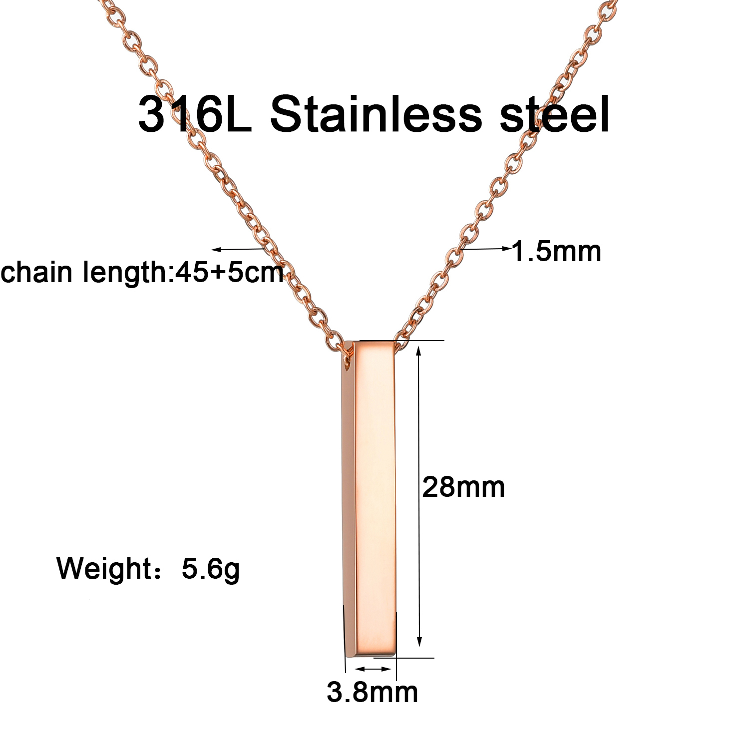 Charms Atoztide Personalized Four Sides Engraving Square Pendant Necklaces Stainless Steel Engraved Name Date For Women Jewelry Gift 230808