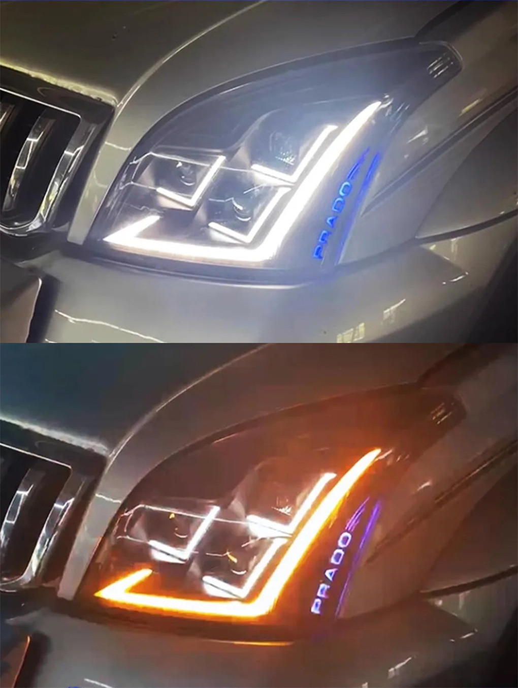 Auto Headlights for Toyota Prado LC120 2003-2009 LED Lens Head Lights High Beam Turn Signal Running Light