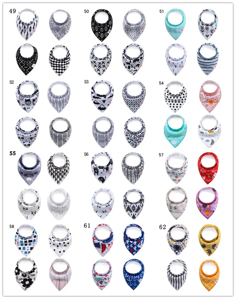 Custom washable organic cotton baby bibs baby bandana drool Triangle Cotton white Baby BibZZ
