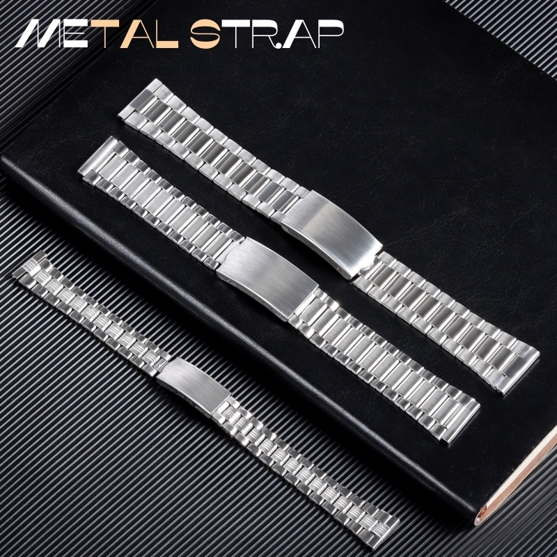 Watch Bands 12mm 14mm 18mm 20mm Stainless Steel Watch Band Metal Bracelet Folding Clasp Silver Gold For Men Women Universal Watch Strap 230808