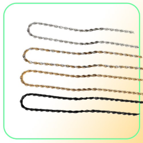 Fashion Hiphop designer necklace woman mens necklace Chains ed Rope Stainless Steel Gift Gold Necklaces Silver Black South Am82021
