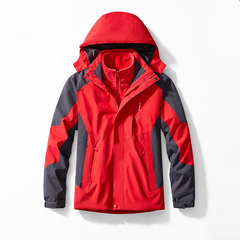 Men's Jackets Outdoor Waterproof Suits Men''s Two-pieces Sets 3 in 1 Thick Warm Coats Camping Windbreaker Winter Coat Hiking Windproof 