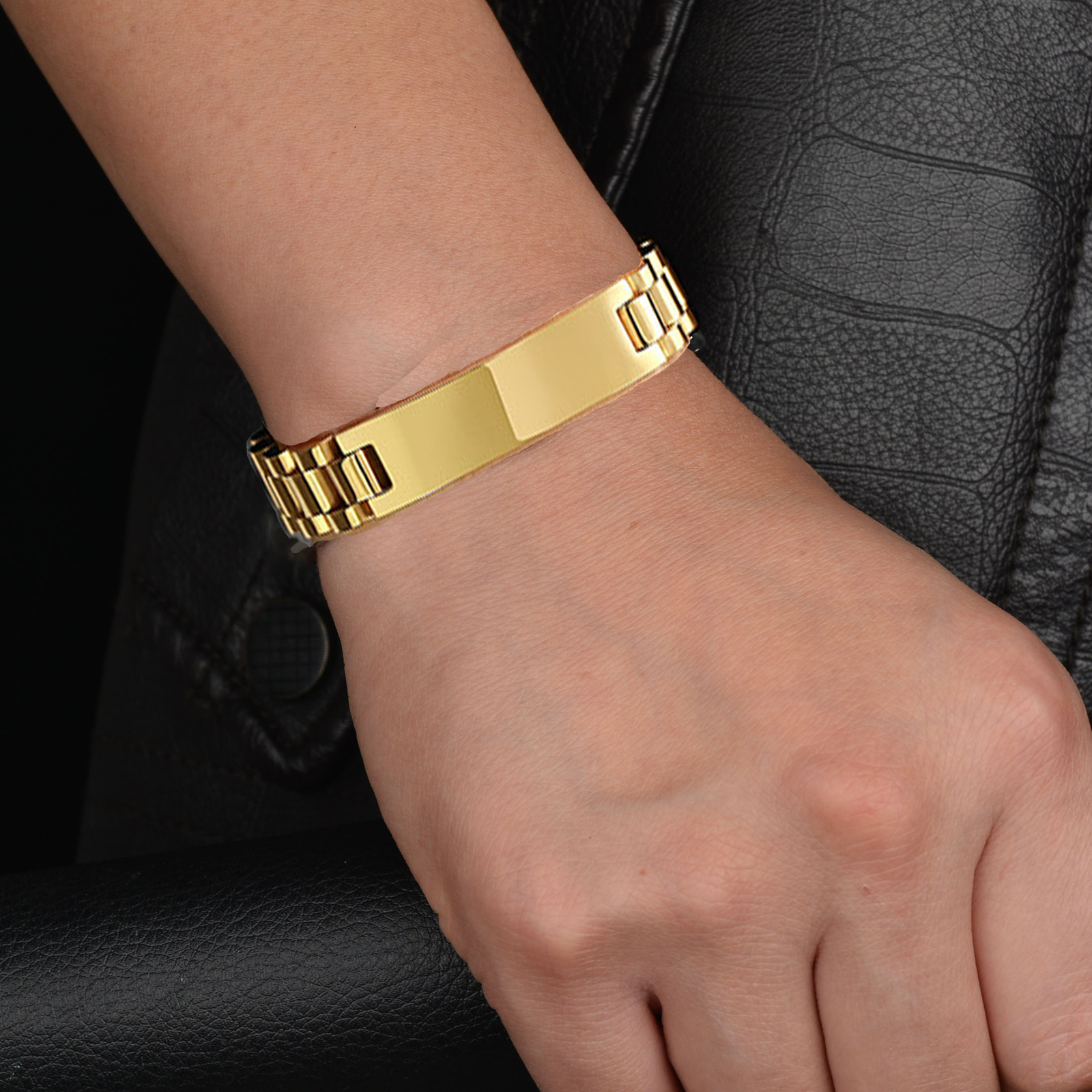 Charm Bracelets Atoztide 10mm Punk Men Personalised Engraved Name Date Bracelets for Women Thick Chain Stainless Steel Jewelry Bangle Gift 230808