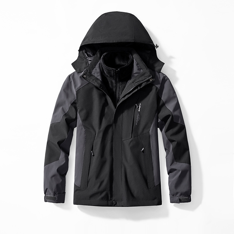 Men's Jackets Outdoor Waterproof Suits Men''s Two-pieces Sets 3 in 1 Thick Warm Coats Camping Windbreaker Winter Coat Hiking Windproof 