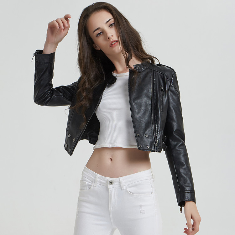 Womens Jackets Spring And Autumn Leather Clothing Slim Fit Motorcycle Jacket Water Wash Small Coat Punk 230808