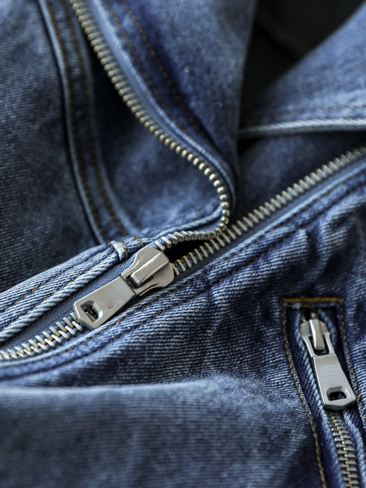 Womens Jackets Fitaylor Spring Autumn Motorcycle Denim Jacket Women Fashion Lapel Zipper Short Cowboy Streetwear Vintage Loose Coat Outwear 230808