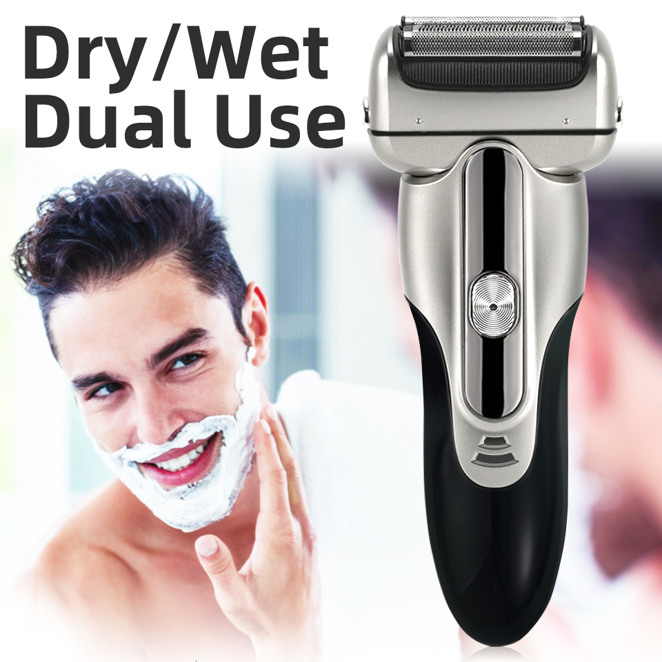 Electric Shavers 3Blade Wet Dry Shaver For Men Beard Stubble 3D Triple Floating Blade Washable Shaving Machine Rechargeable 230807