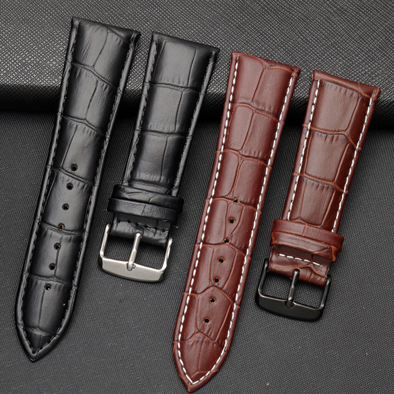 Watch Bands Watch strap 23mm 24mm 26mm 28mm big width Black brown Mens Alligator Genuine Leather Watch Strap Band bracelets 230808