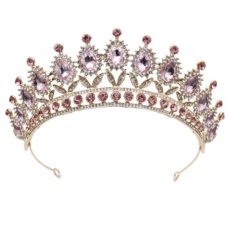 Wedding Hair Jewelry Gorgeous Pink Crystal Headbands Queen Tiaras and Crowns Bridal Hairband Girls Prom Party Wedding Hair Jewelry Accessories 230808