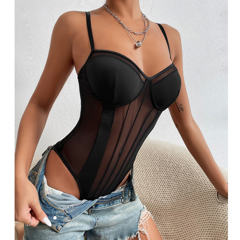 Women's Shapers Sexy Bodysuit Shapewear Deep V-Neck Body Shaper Thong Shapers Waist Trainer Women Adjustable Strap Padded Push Up Bra Corset Top 
