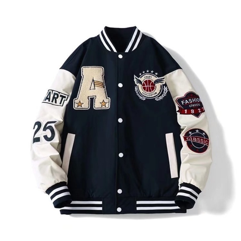 Men's Jackets Varsity Baseball Bomber Jacket Men Hip Hop Harajuku Bone Letter Patchwork Leather Jackets Streetwear Women Unisex College Coats 230
