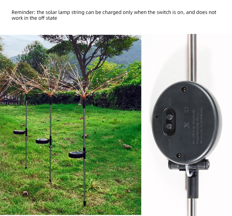 Solar Firework Lights led Copper String 90LED 120 LED 150LED Solar Garden Lights Outdoor Waterproof 2 modes 8 modes Lighting Twinkling for Garden Flow