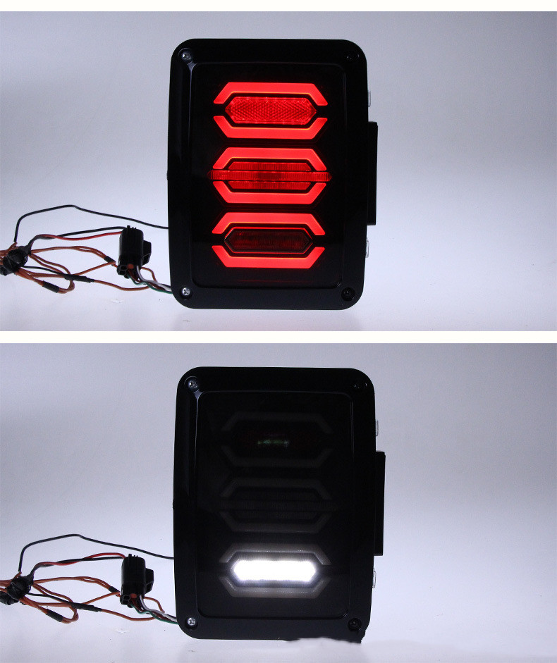 Car Rear Lamp For Jeep Wrangler JK 20 07-20 17 Tail Lights LED Taillight Assembly DRL Turn Signal Rear Reverse Brake Lights