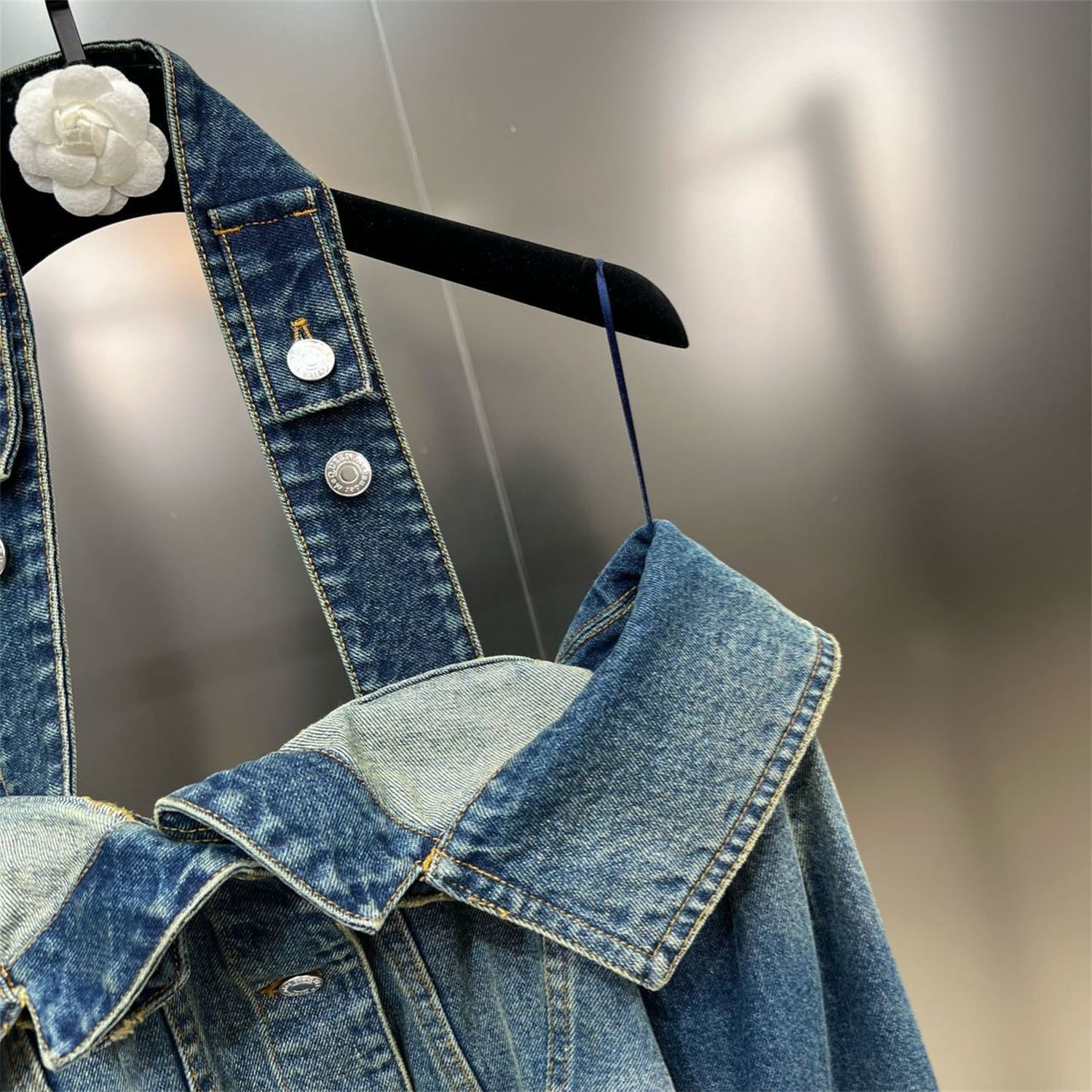 Womens Jackets Fashion Off Shoulder Denim Jacket for Women Long Sleeve Sexy Slim Neck Belt Outerwear Jean Coat Top Clothing 230808
