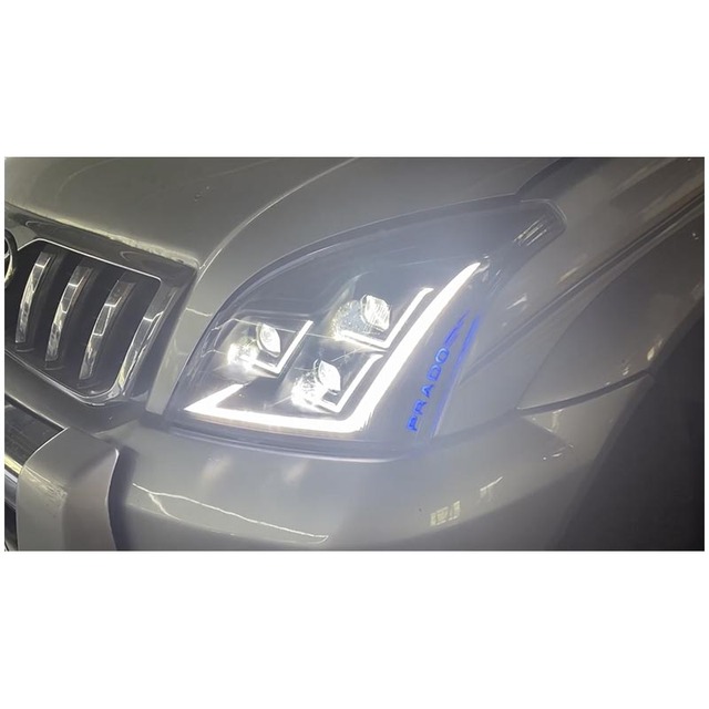 Auto Headlights for Toyota Prado LC120 2003-2009 LED Lens Head Lights High Beam Turn Signal Running Light