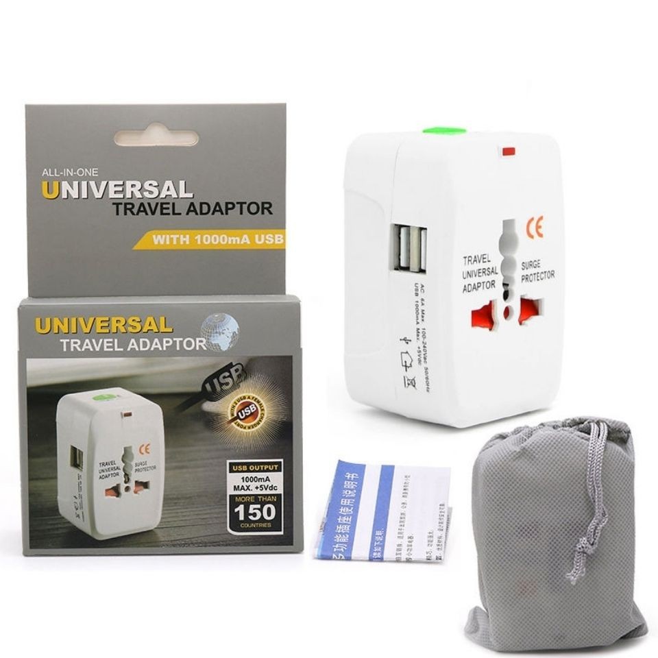 Travel universal International wall charger power adapter earphones for Surge Protector Plug US UK EU AU AC Dual USB