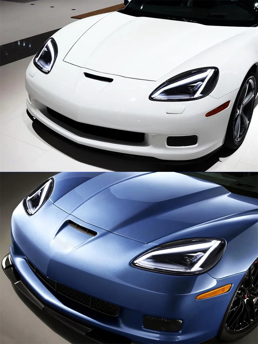 LED Headlight For Chevrolet Corvette ZR1 20 03-20 15 Headlights DRL Turn Signal High Beam Angel Eye Projector Lens