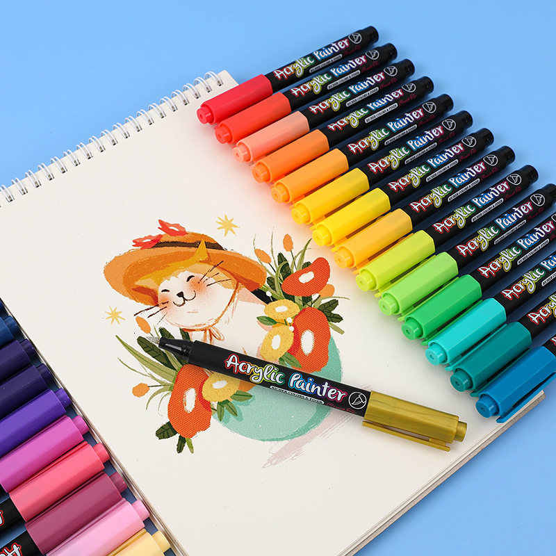 Markers 36 Color Acrylic Pen Painting Art Supplies Children Stationery Office Student Cute Gel Pencil kawaii 230807