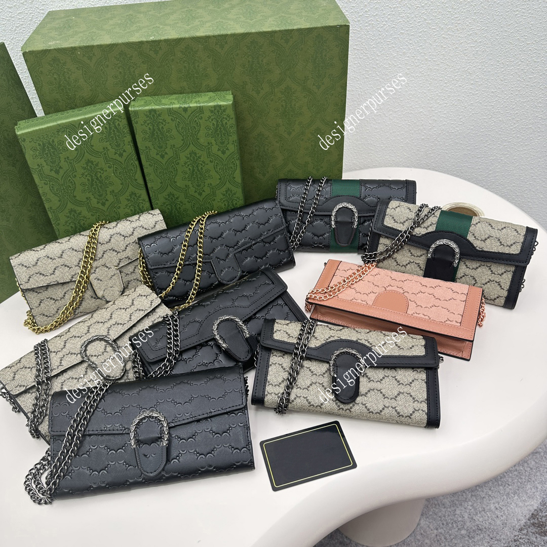 TZ Luxury Purse Designer Wallets Chain bags Ophidia Series Wallet Leather Multi POCHETTE Handbags Card Holder Purses Women Men Key Pocket IPHONE Lipstick Clutch bag