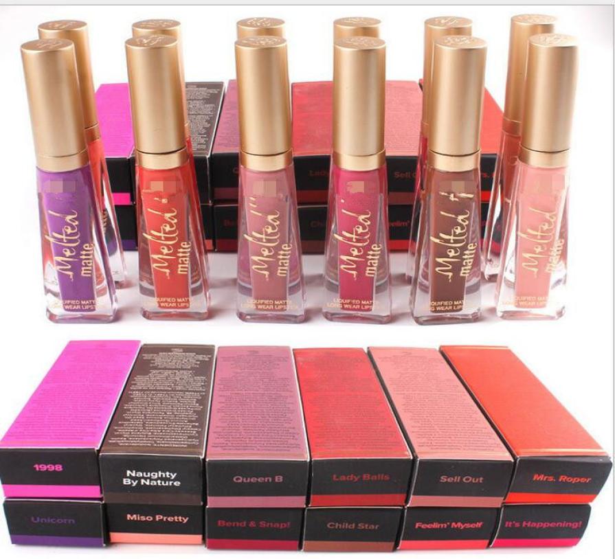 2020 New Brand Melted Too Makeup Faced Melted Lip Gloss Sexy Make Up Melted Matte Liquified LongWear Matte Lipsticks 16 Colors8043413