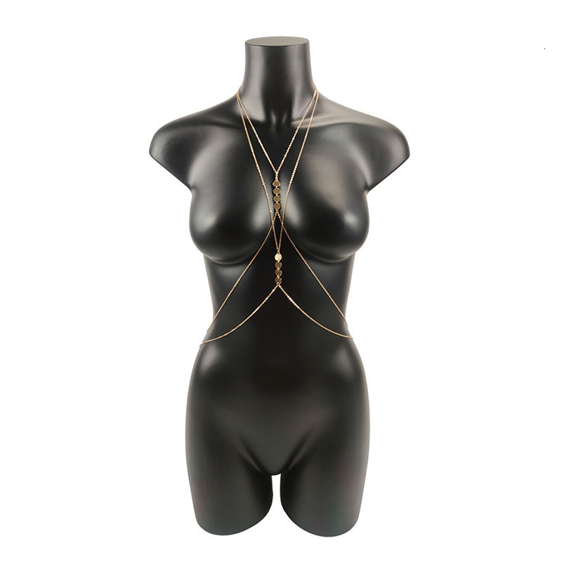 Belly Chains Sexy Body Jewelry Goth Chest Chains Charm Body Chain Bikini for Women Summer Accessories Beach Waist Punk Gift Necklaces Sequins 230808