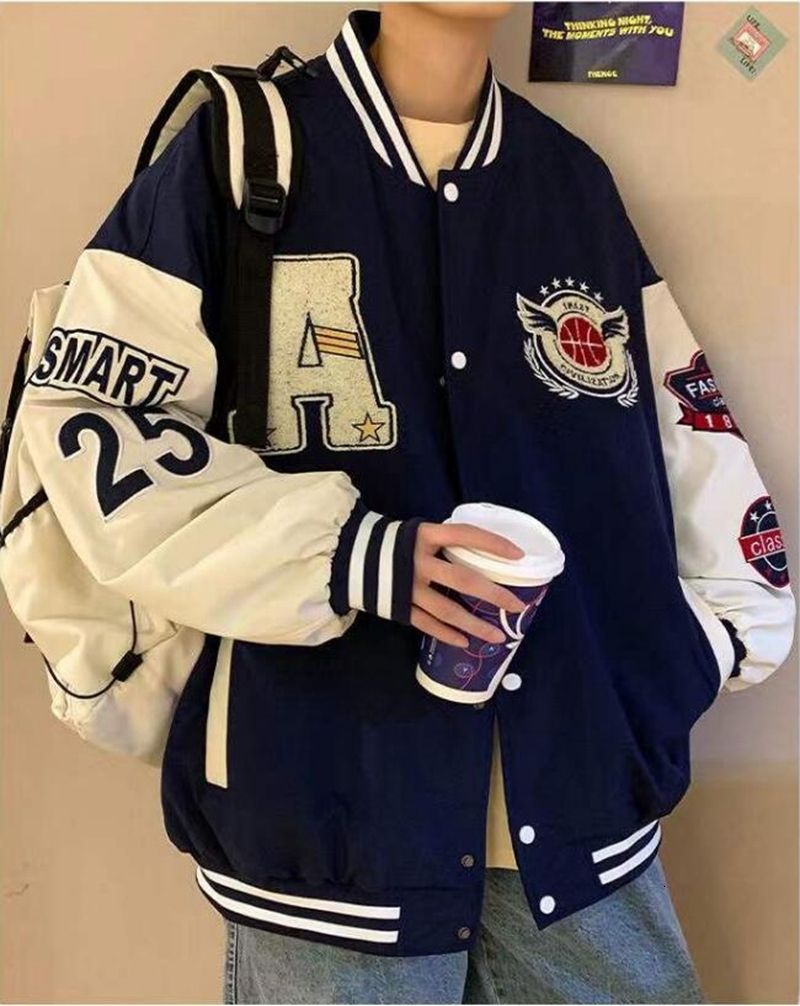 Men's Jackets Varsity Baseball Bomber Jacket Men Hip Hop Harajuku Bone Letter Patchwork Leather Jackets Streetwear Women Unisex College Coats 230