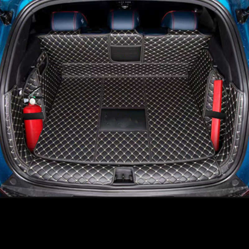 Trunk mat Untuk BYD Atto 3 Yuan Plus 2022 2023 Mobil Alas Pelindung Bagasi Kulit PU Penutup Bagian Interior Catpet Aksesori Otomatis R230808