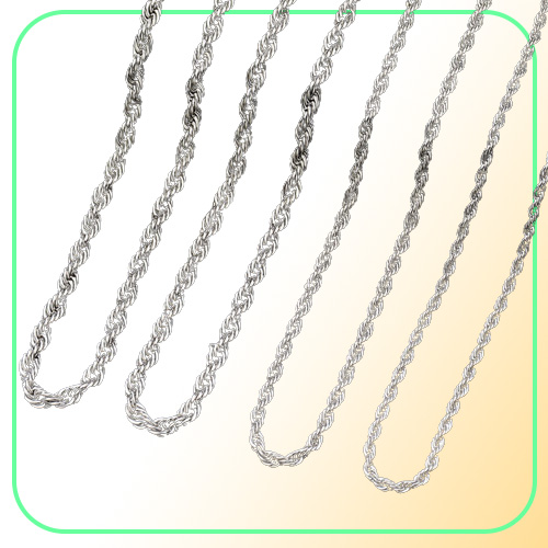 Fashion Hiphop designer necklace woman mens necklace Chains ed Rope Stainless Steel Gift Gold Necklaces Silver Black South Am82021