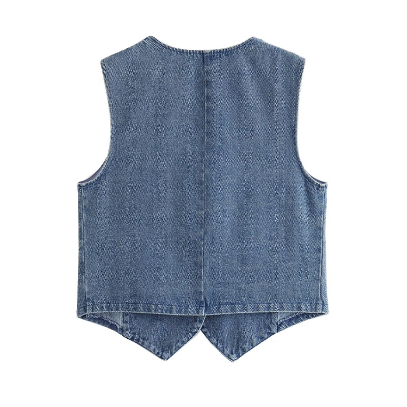 Women's Vests Denim Waistcoat Women Casual Sleeveless Jacket Chic Lady Denim Vest Female Clothing 230808