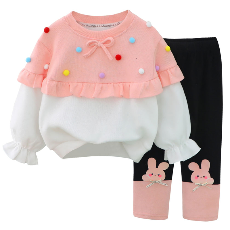 Clothing Sets Autumn Kids for Baby Girls Clothes Outfits Infant Lace T Shirt Pants 2 Pcs Suit Cartoon Children Sportswear 230808