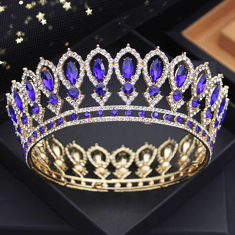 Wedding Hair Jewelry Pink Colors Royal Queen Wedding Crown for Bride Tiaras Bridal Diadem Round Princess Circle Hair Jewelry Accessories 230808