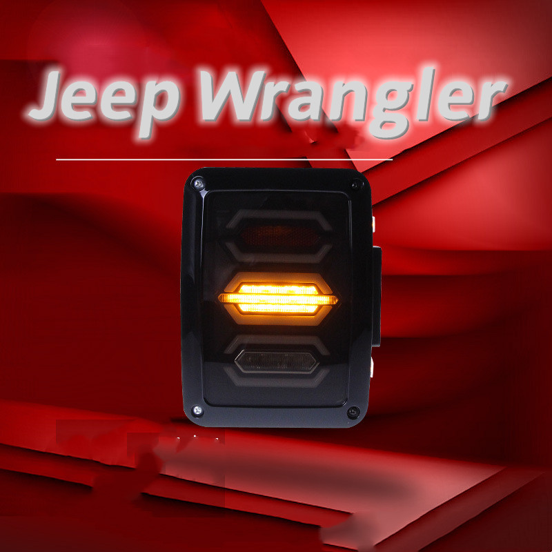Car Rear Lamp For Jeep Wrangler JK 20 07-20 17 Tail Lights LED Taillight Assembly DRL Turn Signal Rear Reverse Brake Lights
