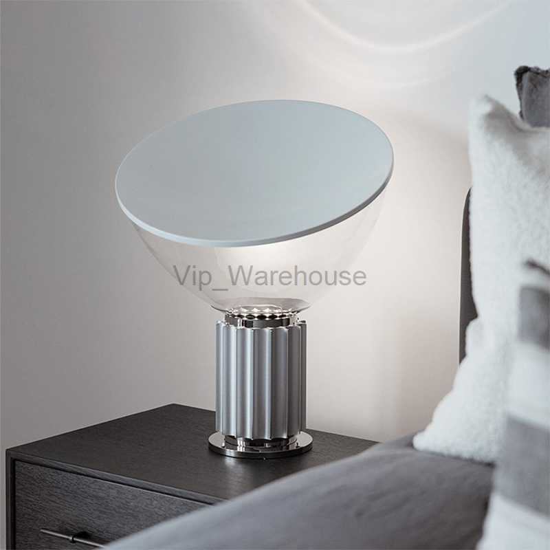 Taccia Italian Radar Glass Shade LED Table for Bedroom Bedside Living Room Nordic Home Decor Lights Flexible Desk Lamp HKD230808