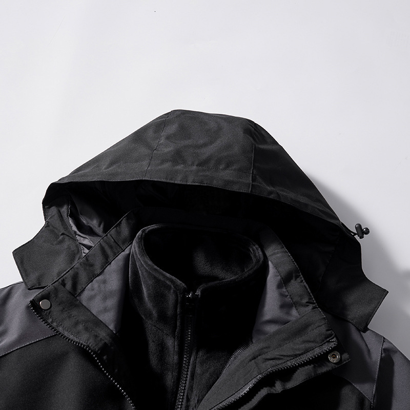 Men's Jackets Outdoor Waterproof Suits Men''s Two-pieces Sets 3 in 1 Thick Warm Coats Camping Windbreaker Winter Coat Hiking Windproof 