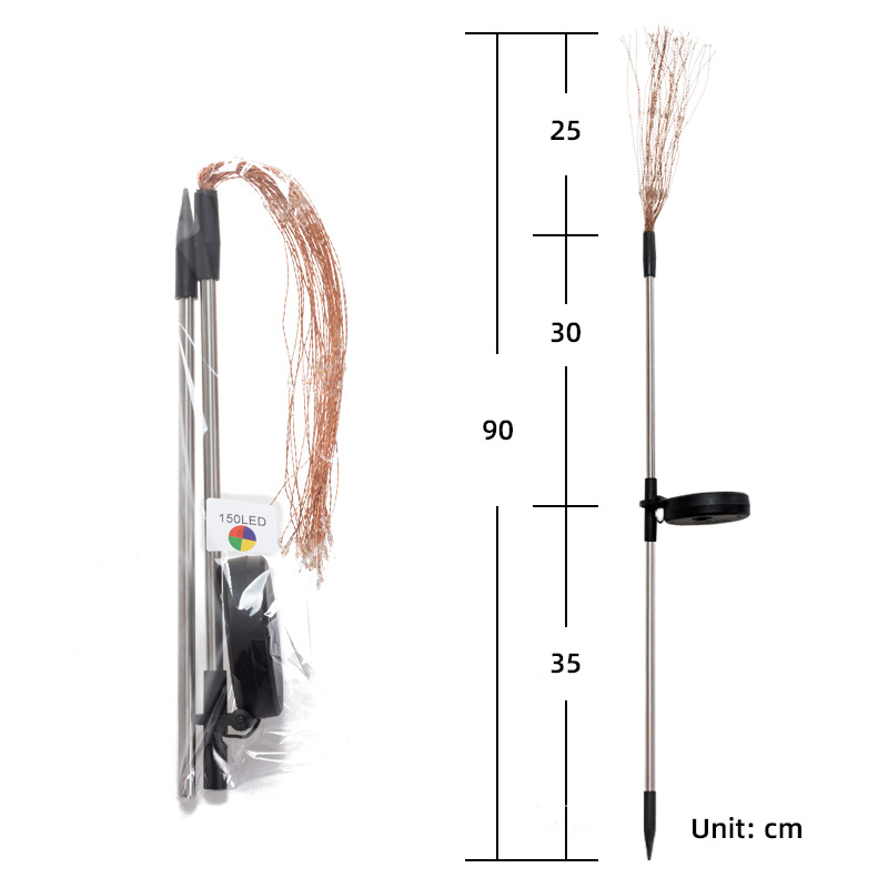 Solar Firework Lights led Copper String 90LED 120 LED 150LED Solar Garden Lights Outdoor Waterproof 2 modes 8 modes Lighting Twinkling for Garden Flow