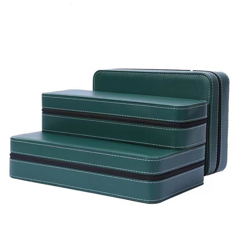 Watch Boxes Cases 12/10/8/6Girds Watch Suitcase Organizer Portable Zipper Watch Case Bracelets Men's and Women's Multifunctional Display Box