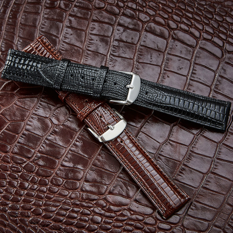 Watch Bands Fashion Lizard Texture Leather Watchband Pin Buckle Watch Strap for Women and Man 12mm 14mm 16mm 18mm 20mm 22mm 24mm 230808