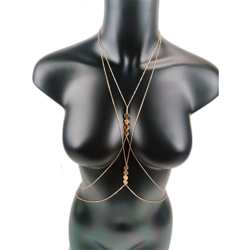 Belly Chains Sexy Body Jewelry Goth Chest Chains Charm Body Chain Bikini for Women Summer Accessories Beach Waist Punk Gift Necklaces Sequins 230808