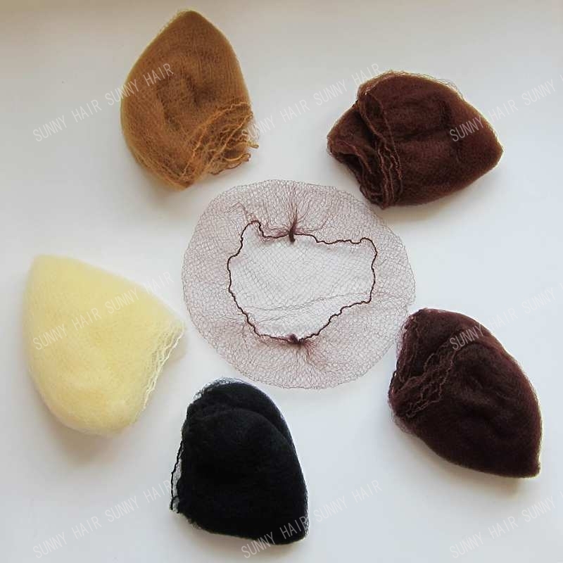 Wig Caps whole sale 500pcs hairnet 5mm nylon hair nets invisible disposable hair net 20inch five colors mix black dark brown brown blonde 230808