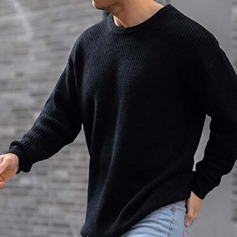 Men's Sweaters Autumn Men's Loose O-Neck Sweaters Pullovers Male Casual High Street White Black Knitted Sweater Knitwear M-3XL 230807