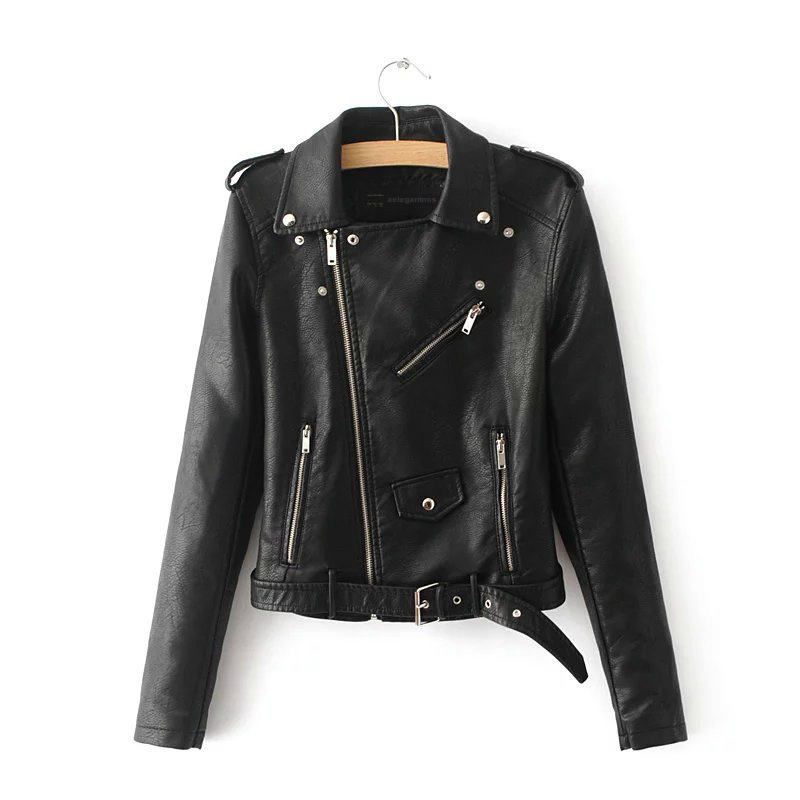 Womens Jackets Winter Women Black Leather Zippers Casual Ladies Hooded Basic Coats Female Motorcycle Jacket For Girlss 230808